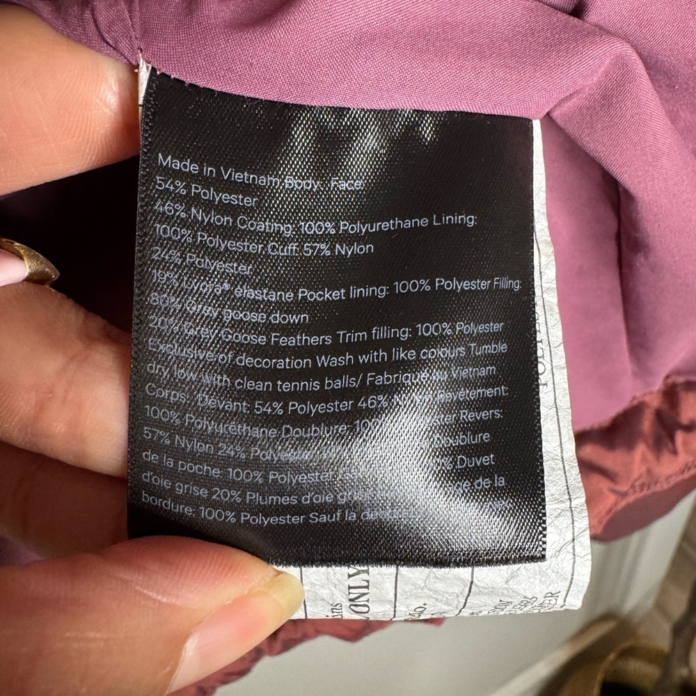 Lululemon Goose Down Hooded Puffer Jacket Sz 4 Rose Bronze Winter Packable Coat - Picture 4 of 7